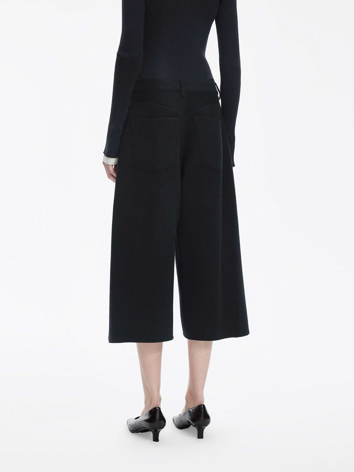 Pants / JNBY Wool Double-Face Banana Trousers Black-1