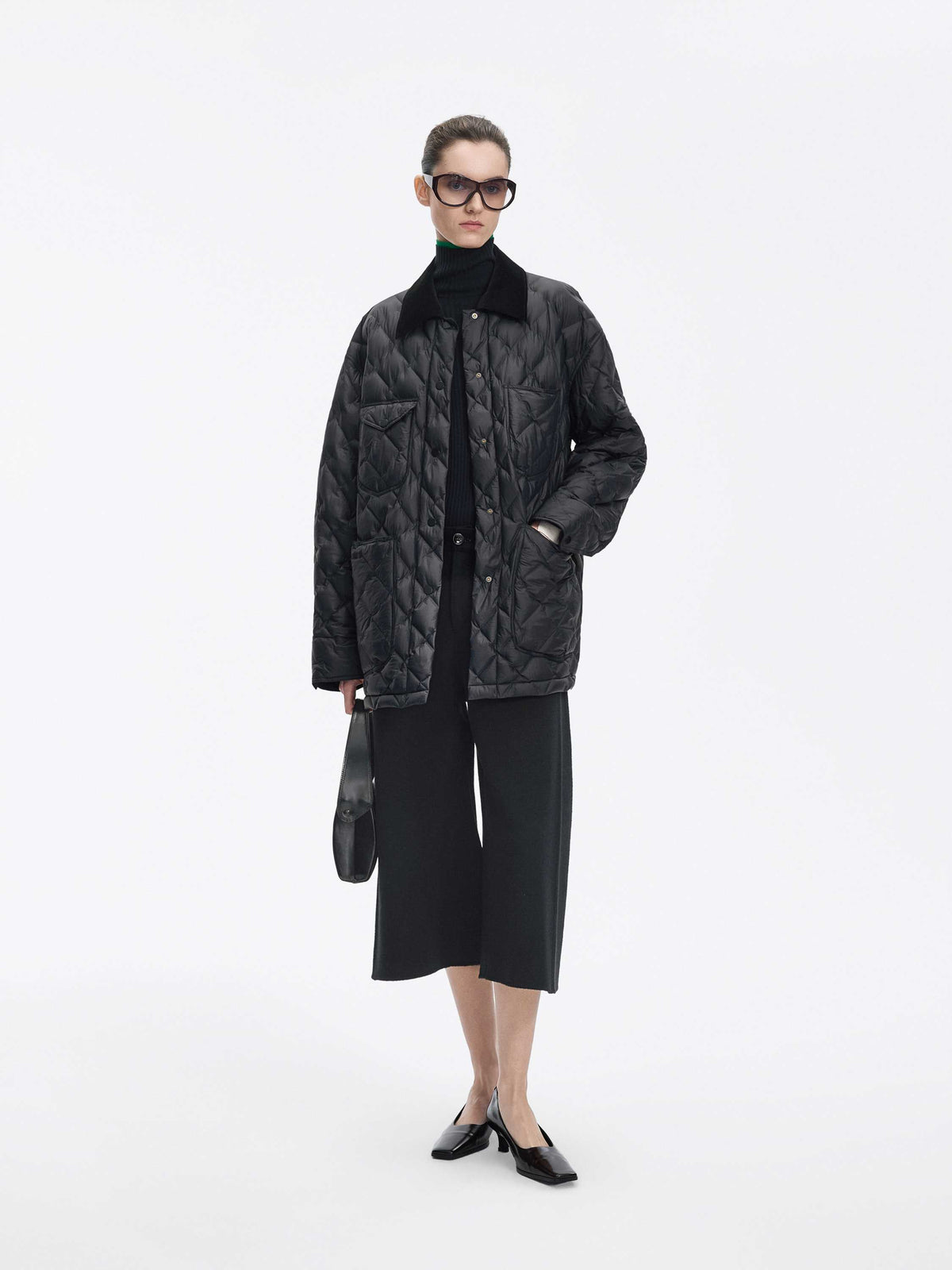 Pants / JNBY Wool Double-Face Banana Trousers Black-1