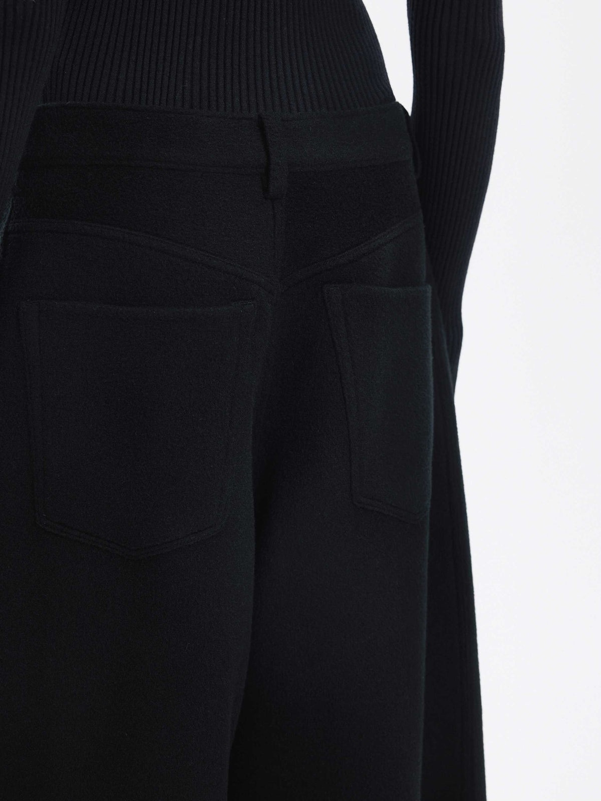 Pants / JNBY Wool Double-Face Banana Trousers Black-1