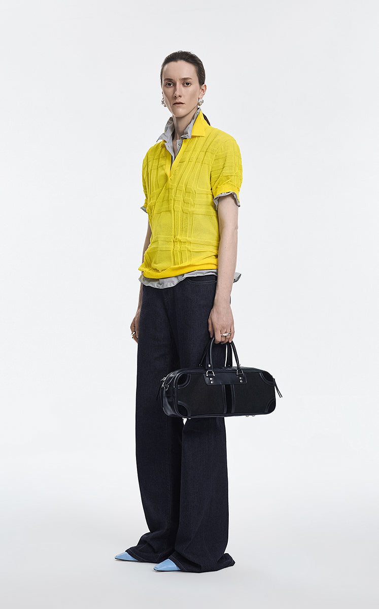 Polo Shirt / JNBY Layered Two-Piece Textured Jacquard Knit Polo