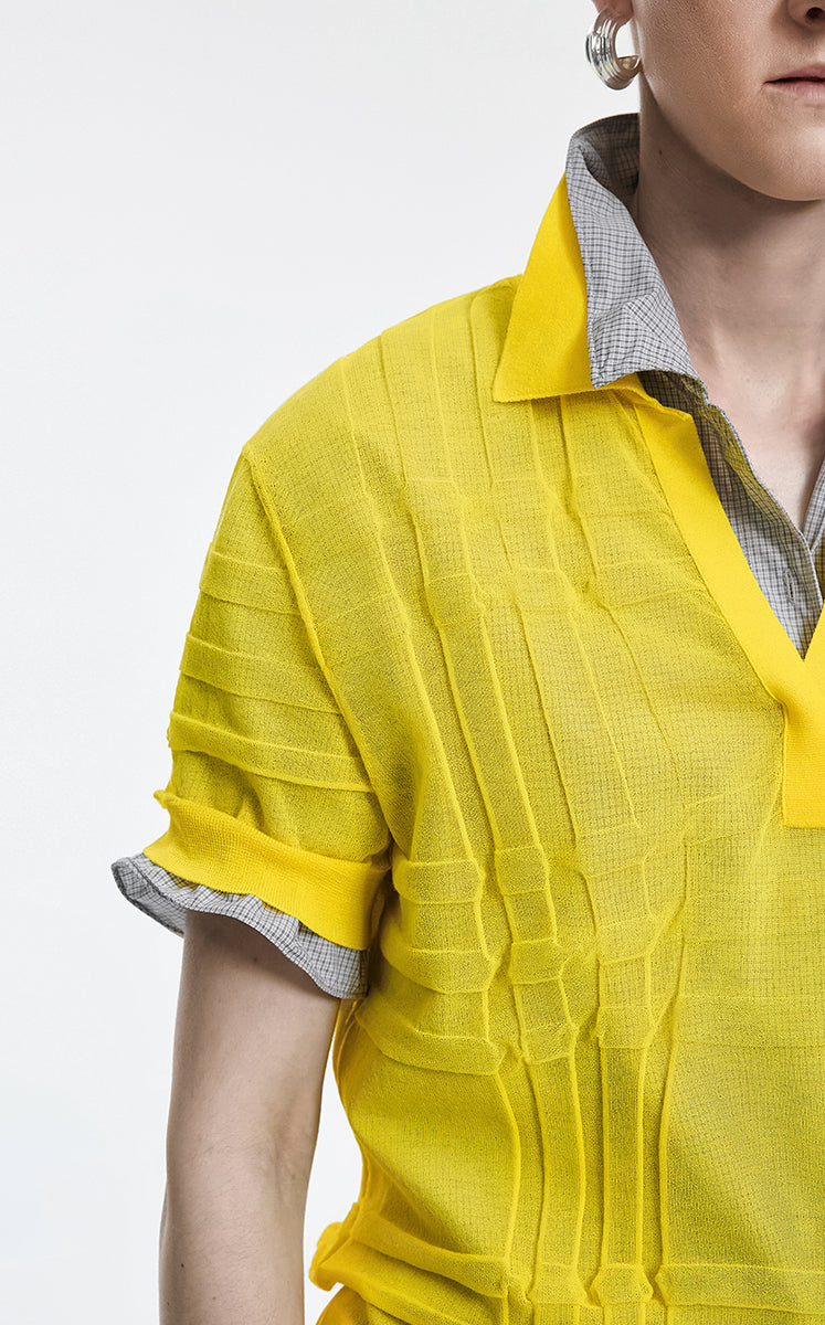 Polo Shirt / JNBY Layered Two-Piece Textured Jacquard Knit Polo