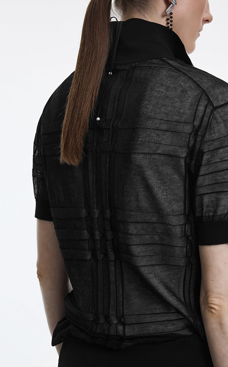 Polo Shirt / JNBY Layered Two-Piece Textured Jacquard Knit Polo