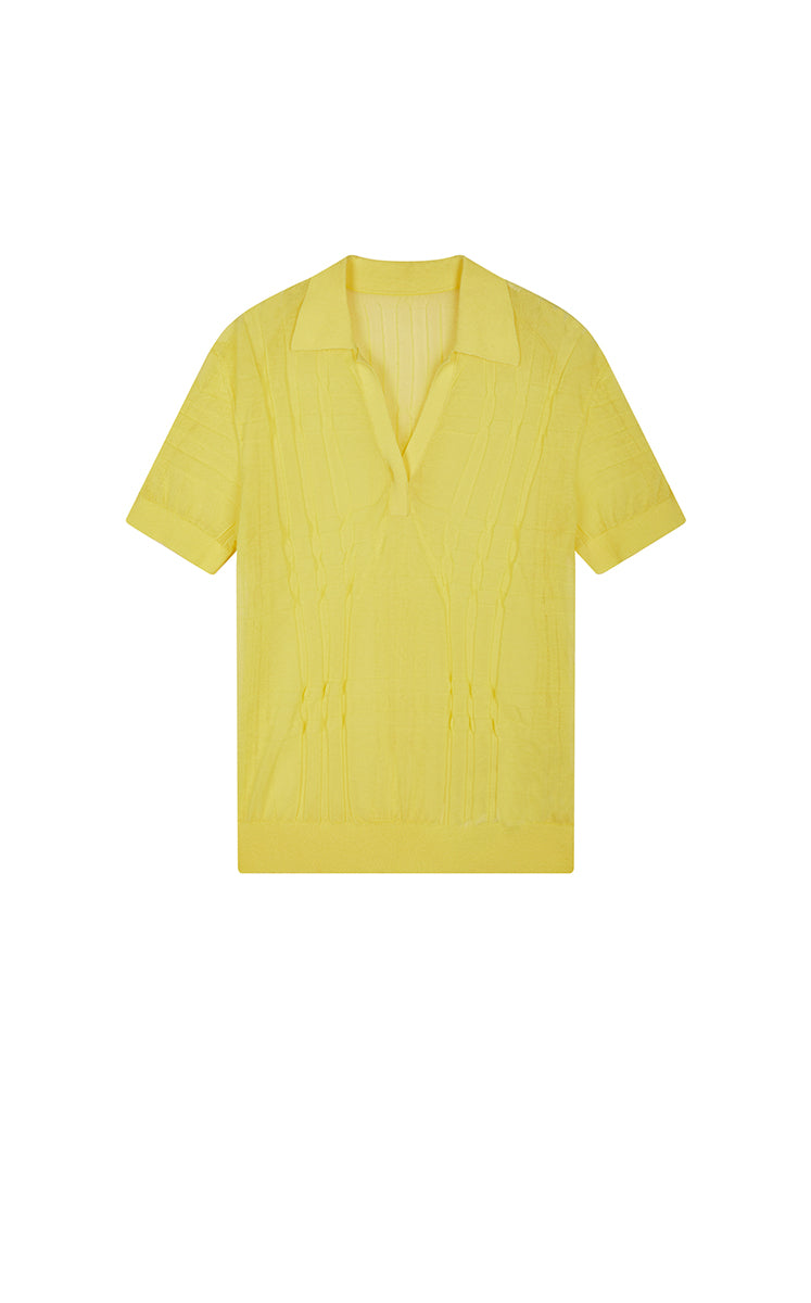 Polo Shirt / JNBY Layered Two-Piece Textured Jacquard Knit Polo
