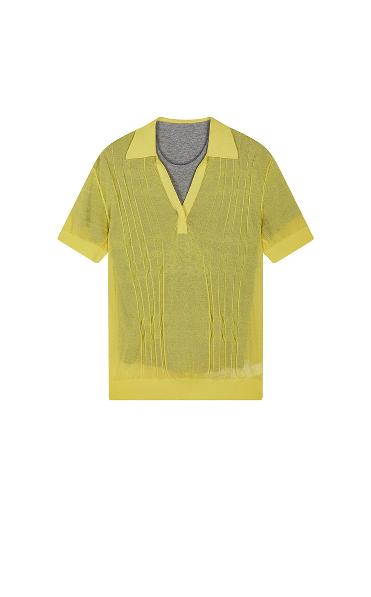 Polo Shirt / JNBY Layered Two-Piece Textured Jacquard Knit Polo
