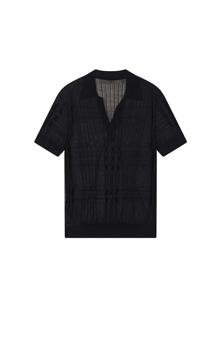 Polo Shirt / JNBY Layered Two-Piece Textured Jacquard Knit Polo