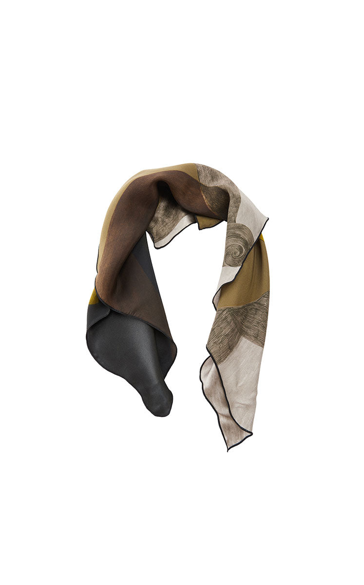 Scarf / JNBY 100% Silk Abstract Print Scarf