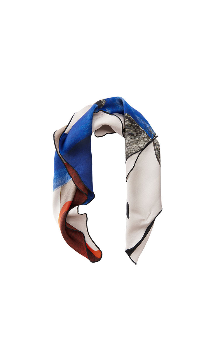 Scarf / JNBY 100% Silk Abstract Print Scarf
