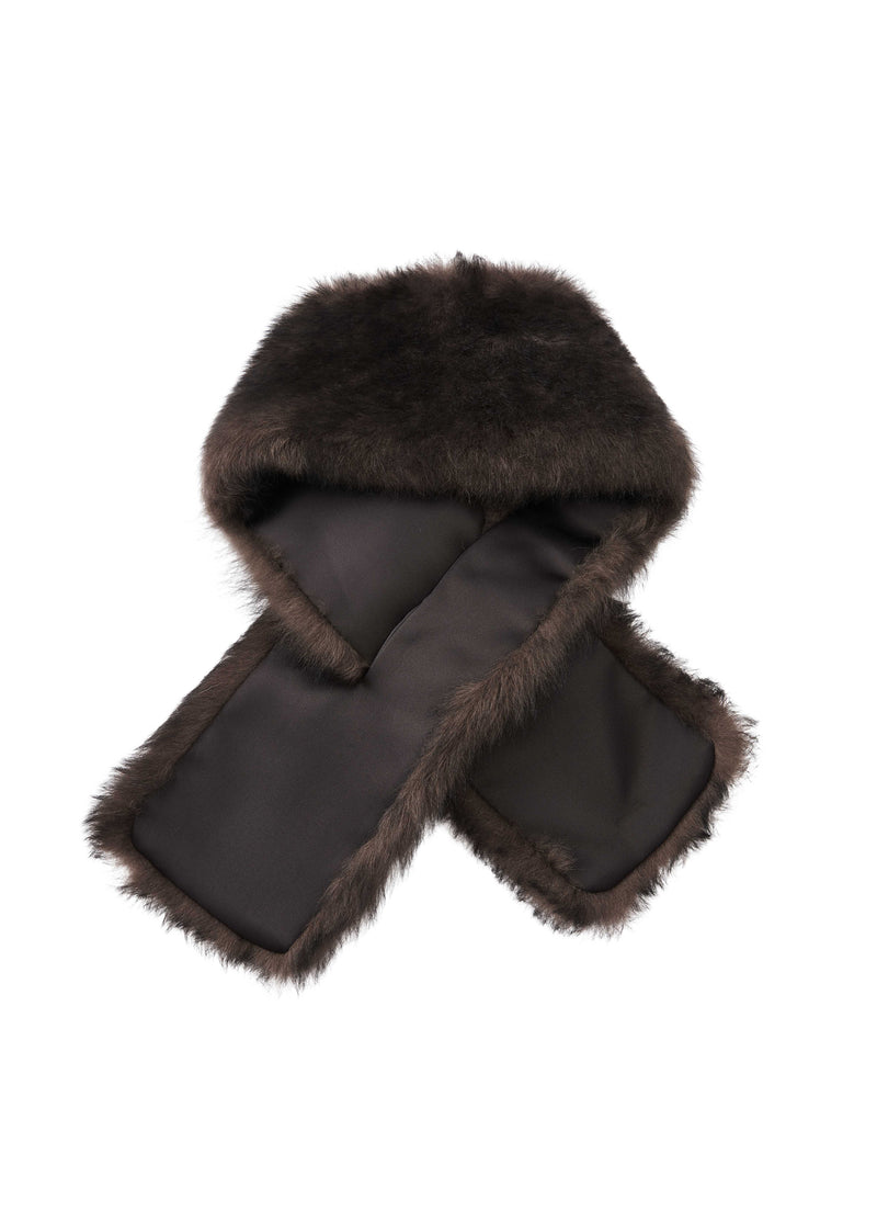 Scarf / JNBY Wool Shearling Oversized Scarf Carbon Black-2