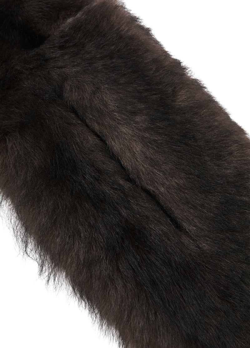 Scarf / JNBY Wool Shearling Oversized Scarf Carbon Black-2
