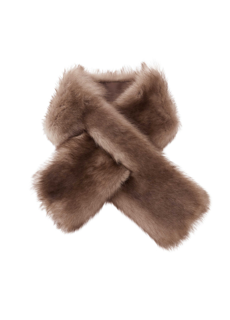 Scarf / JNBY Wool Shearling Oversized Scarf Camel Brown-1