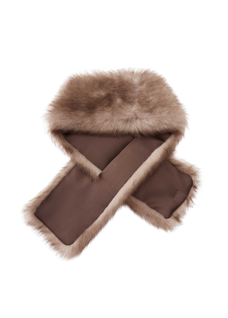 Scarf / JNBY Wool Shearling Oversized Scarf Camel Brown-1