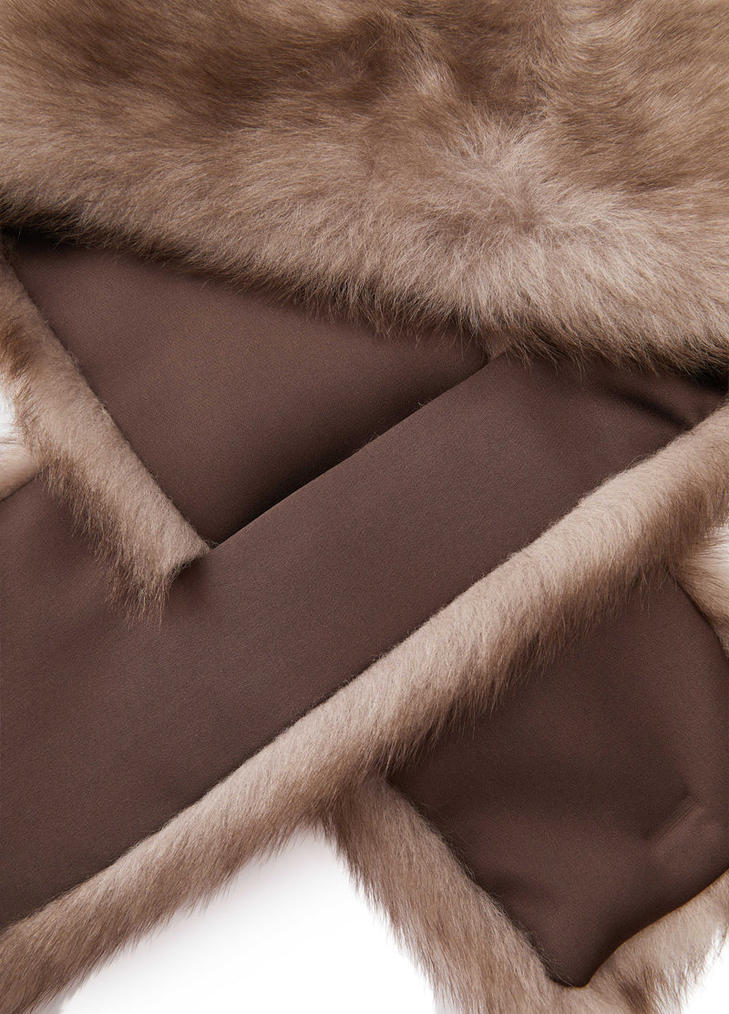 Scarf / JNBY Wool Shearling Oversized Scarf Camel Brown-1