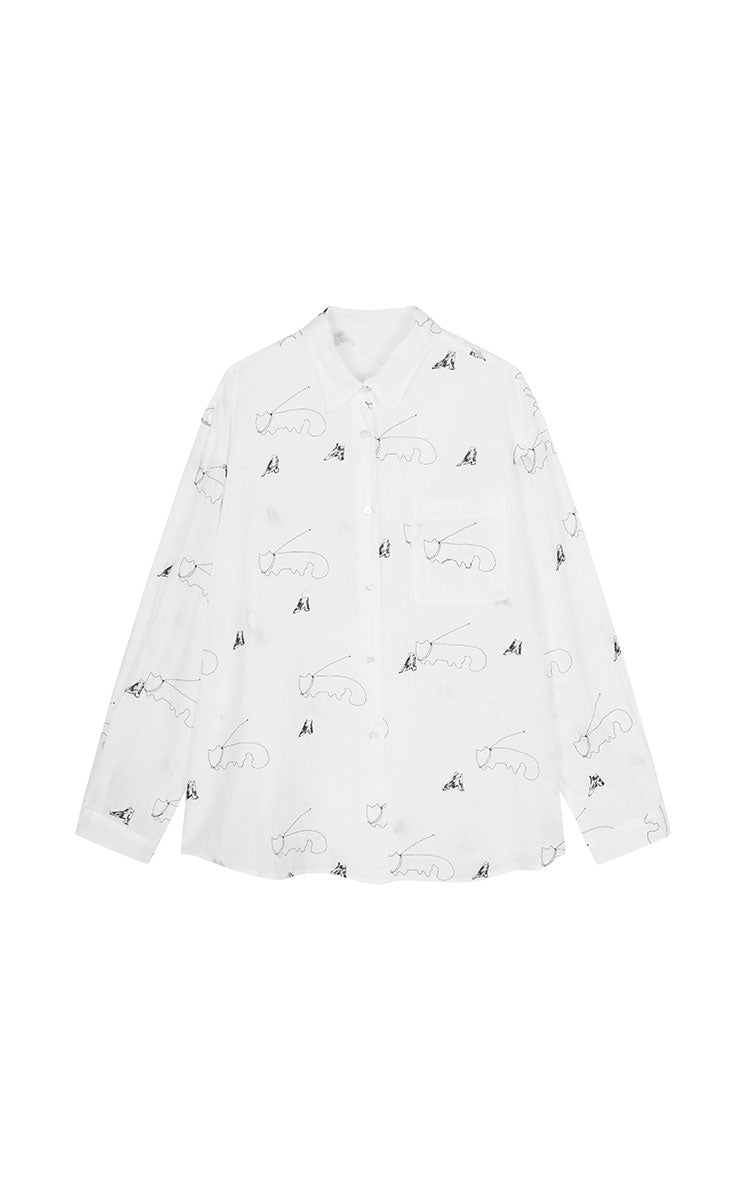 Shirt / JNBY Eco Embroidered Linen Shirt