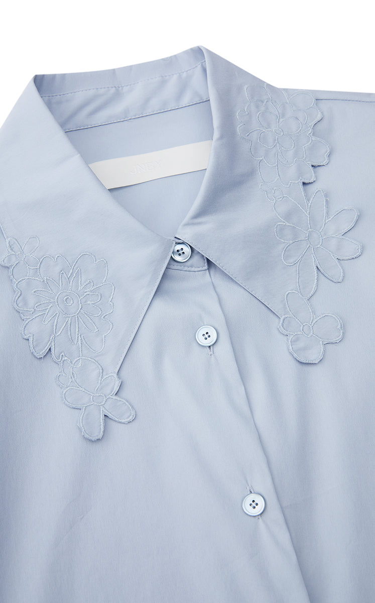 Shirt / JNBY Floral Cutwork Sleeveless Cotton Shirt
