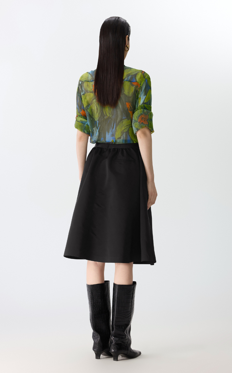 Shirt / JNBY Hand-Painted Floral Silk Shirt