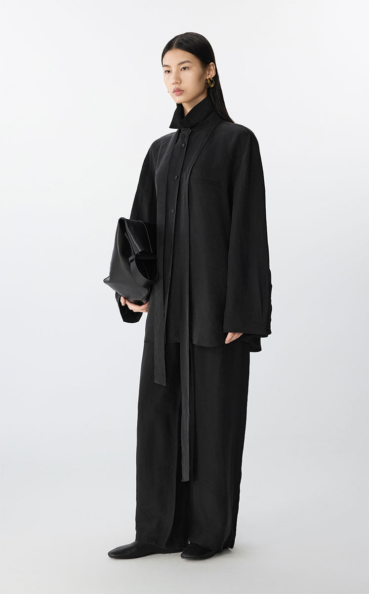 Shirt / JNBY Luxe Brushed Long-Sleeve Shirt Black