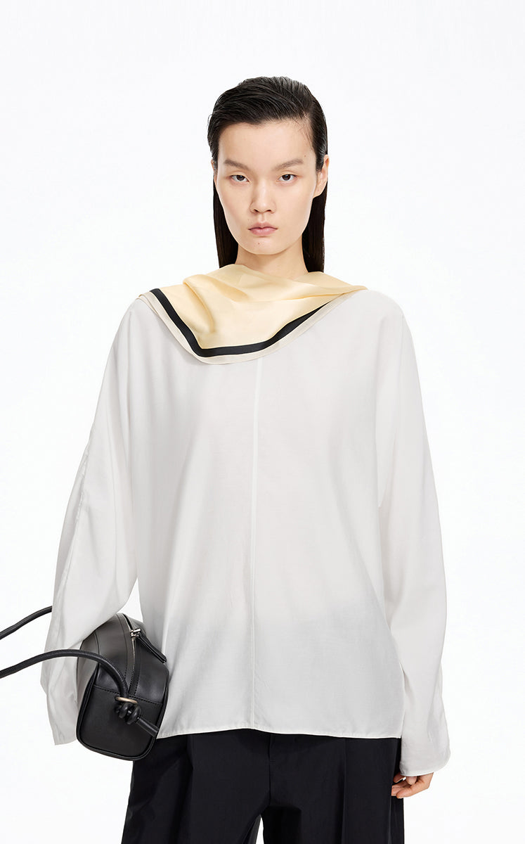 Shirt / JNBY Oversize Cotton-Silk Dolman Sleeve Top