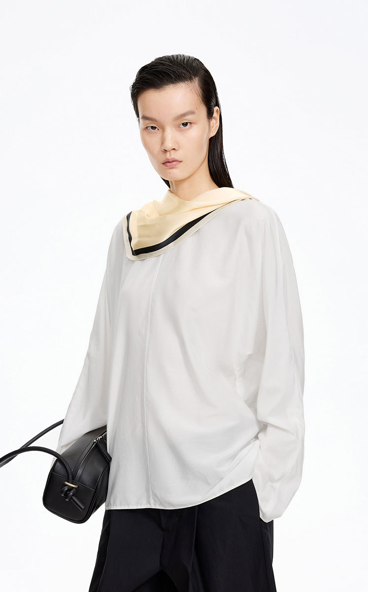 Shirt / JNBY Oversize Cotton-Silk Dolman Sleeve Top