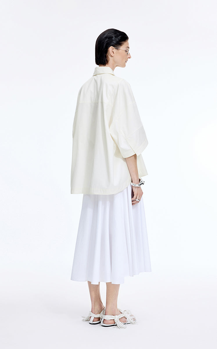 Shirt / JNBY Oversized Cutout Short Sleeve Cotton Shirt