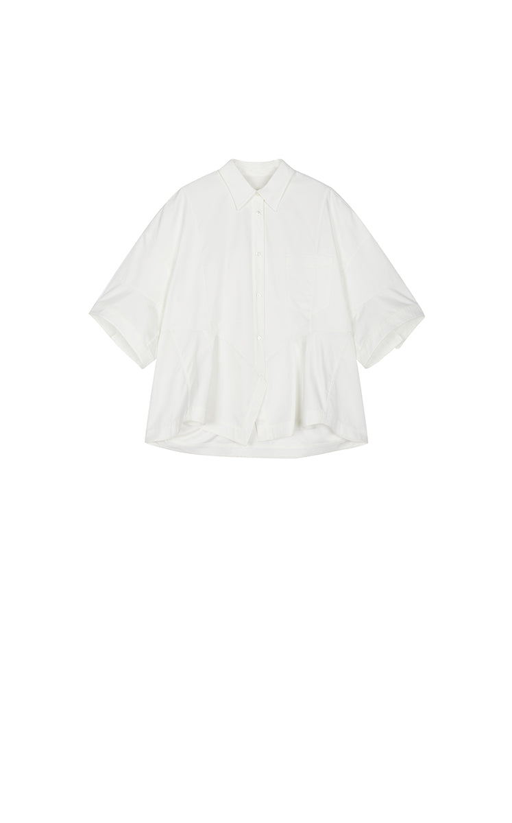 Shirt / JNBY Oversized Cutout Short Sleeve Cotton Shirt