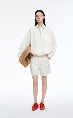 Shirt / JNBY Oversized Shirt with Adjustable Drawstring Raw