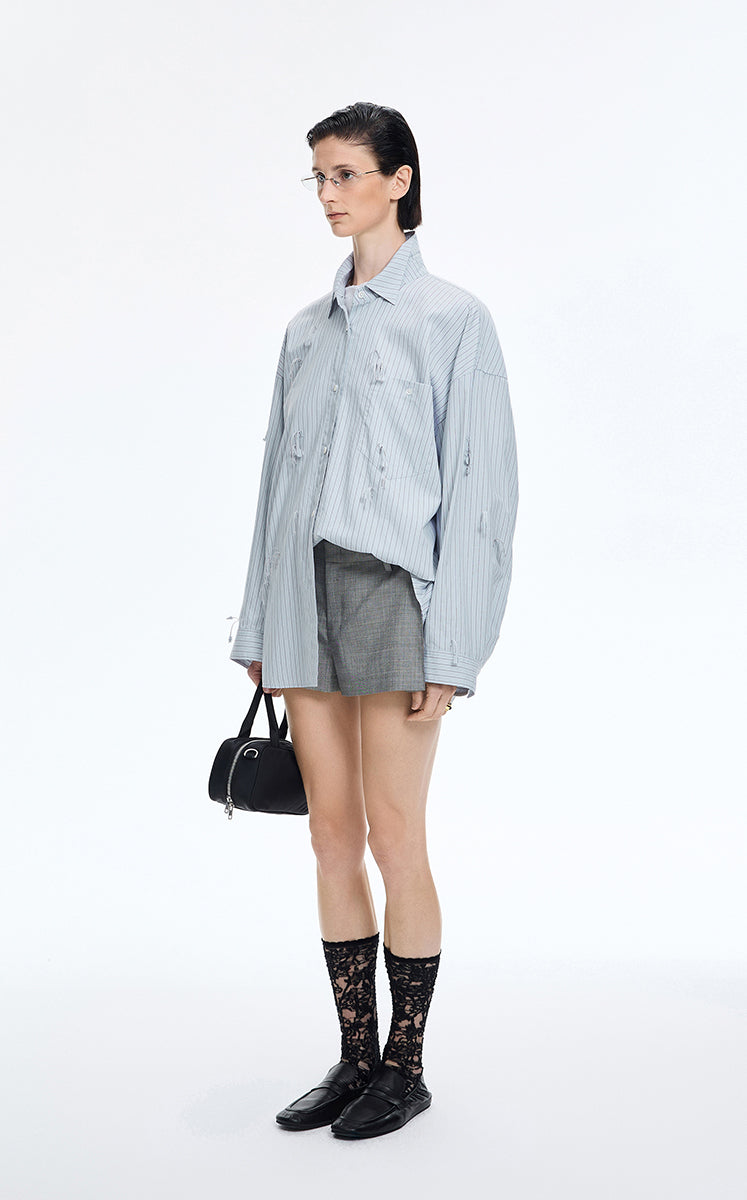 Shirt / JNBY Oversized Stripe Floral Shirt