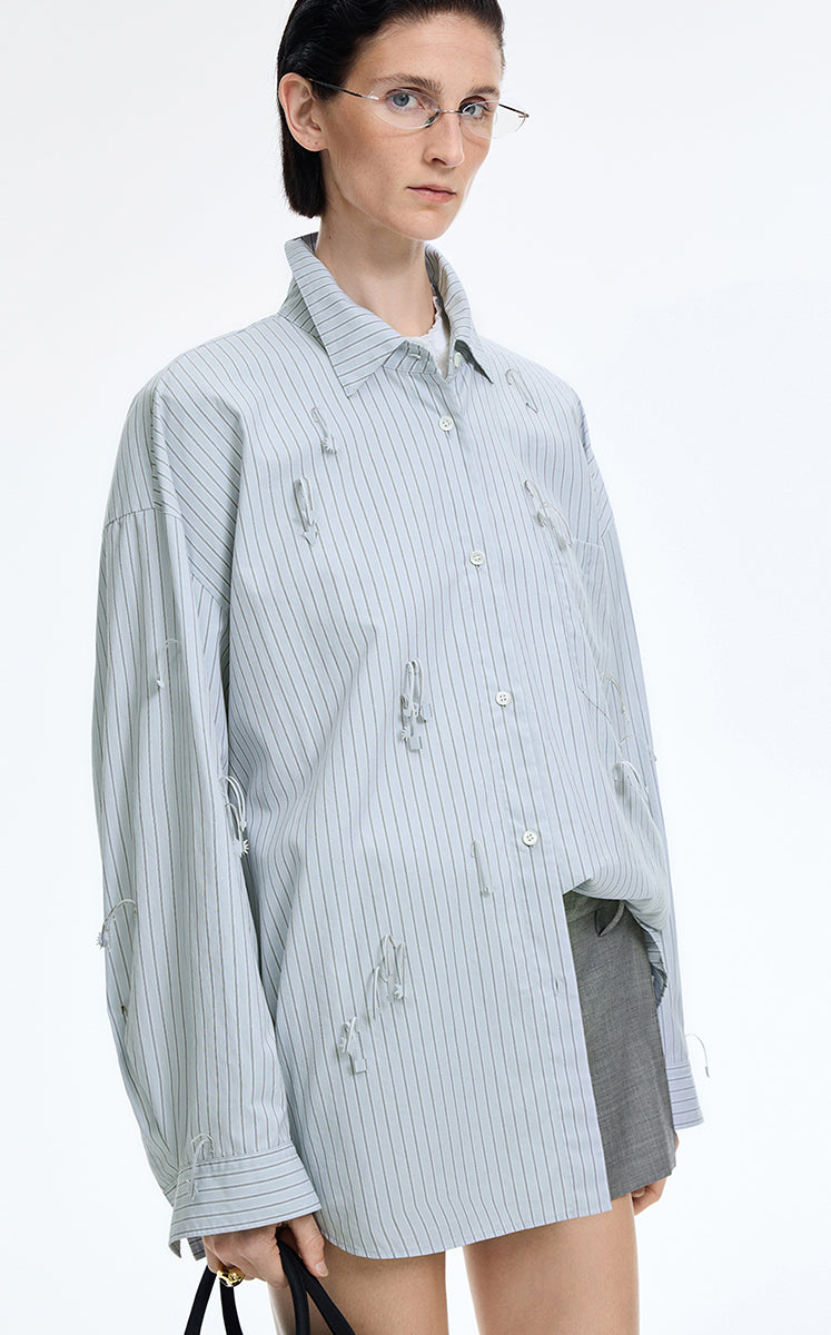 Shirt / JNBY Oversized Stripe Floral Shirt