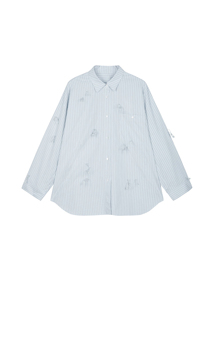 Shirt / JNBY Oversized Stripe Floral Shirt