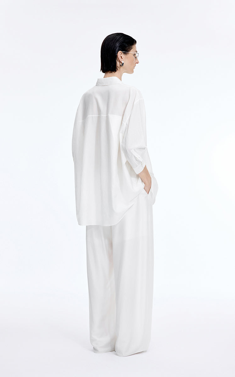 Shirt / JNBY Silk Cotton Oversized Short Sleeve Shirt