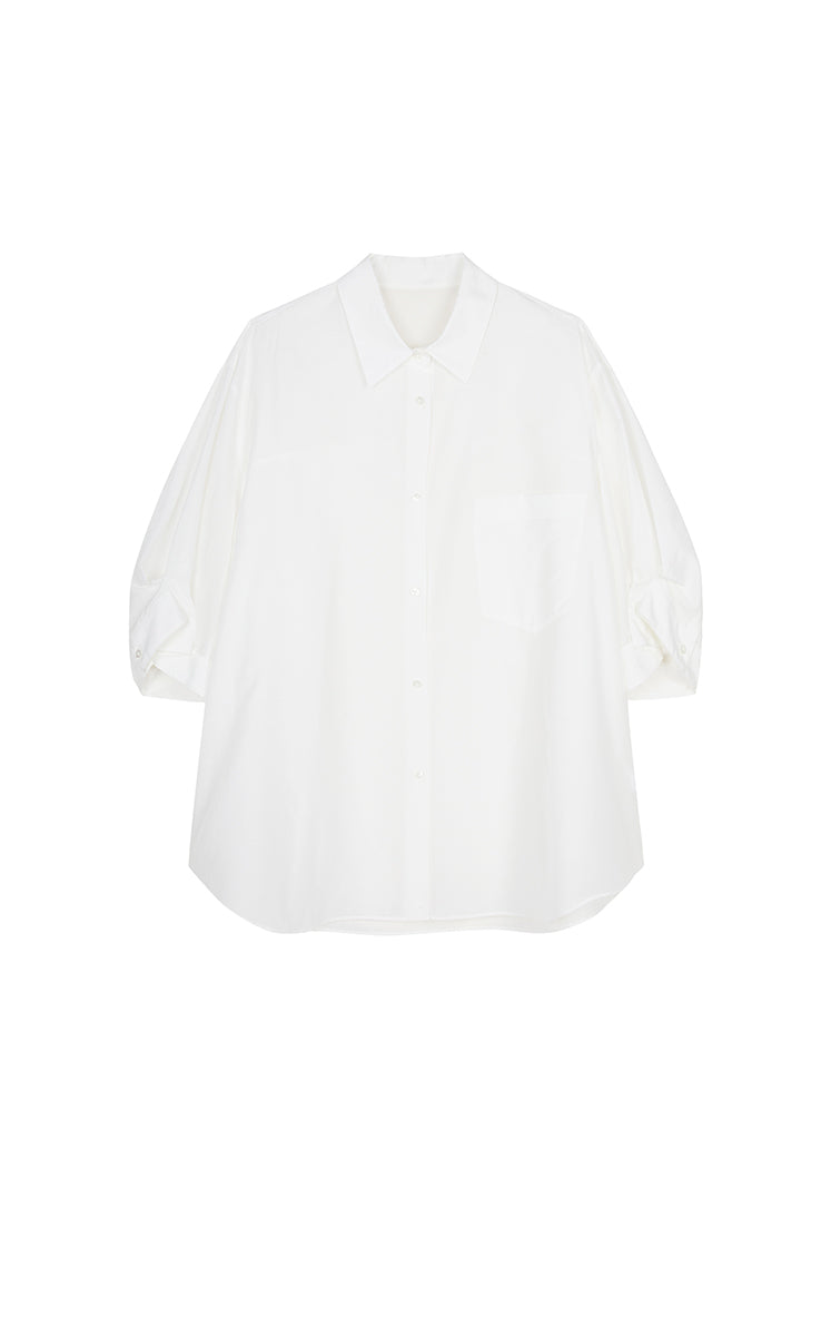 Shirt / JNBY Silk Cotton Oversized Short Sleeve Shirt
