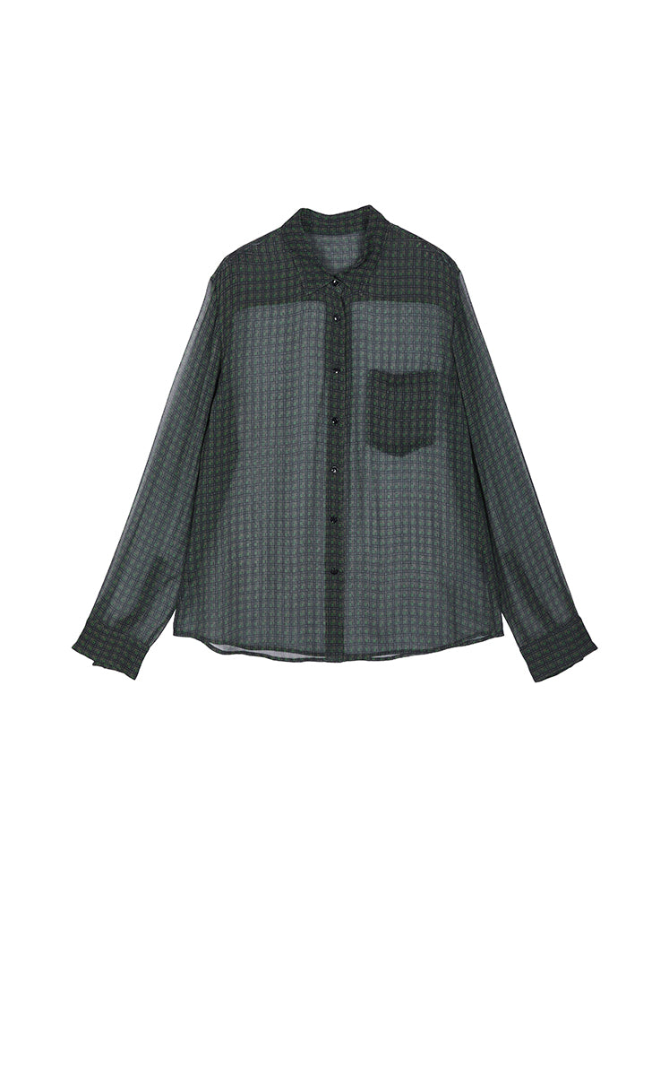Shirt / JNBY Silk Mini Check Relaxed Shirt