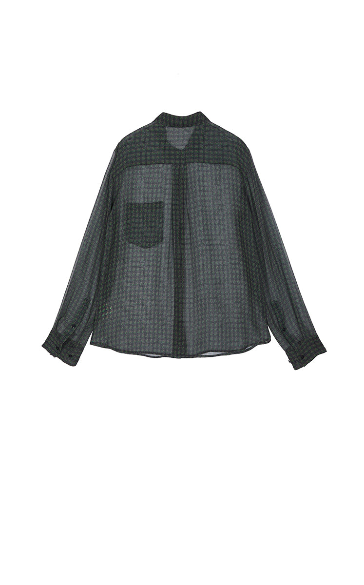 Shirt / JNBY Silk Mini Check Relaxed Shirt