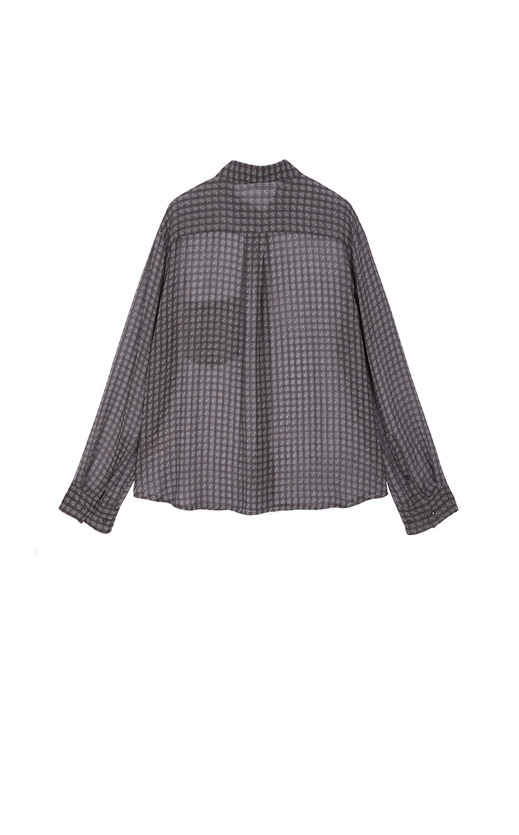 Shirt / JNBY Silk Mini Check Relaxed Shirt