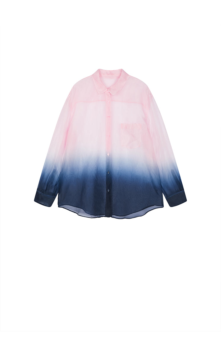 Shirt / JNBY Silk Organza Gradient Shirt Blue Tone