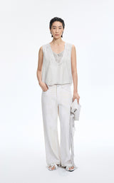 Shirt / JNBY Trompe L'oeil Printed Sleeveless Top