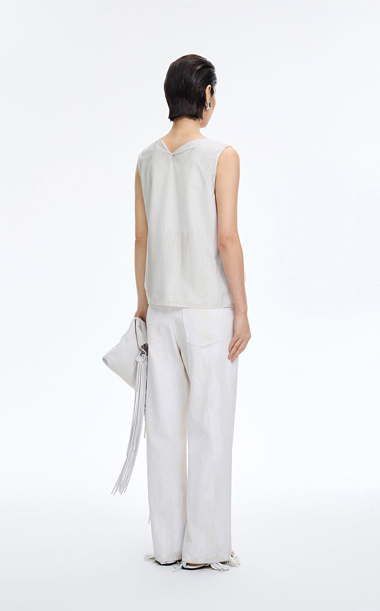 Shirt / JNBY Trompe L'oeil Printed Sleeveless Top