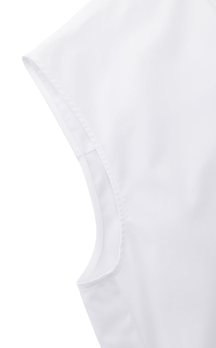 Shirt / JNBY Cotton Poplin Draped Sleeveless Oversize Top