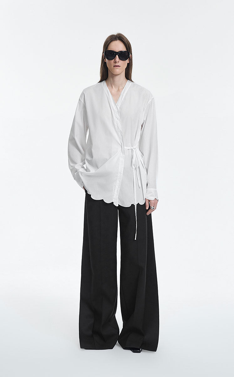 Shirt / JNBY Cotton Poplin Embroidered Oversized Shirt Bright White