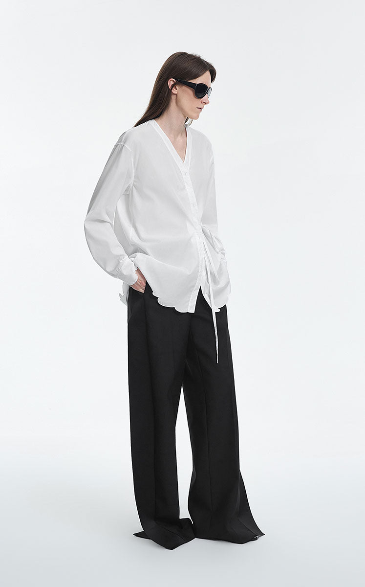 Shirt / JNBY Cotton Poplin Embroidered Oversized Shirt