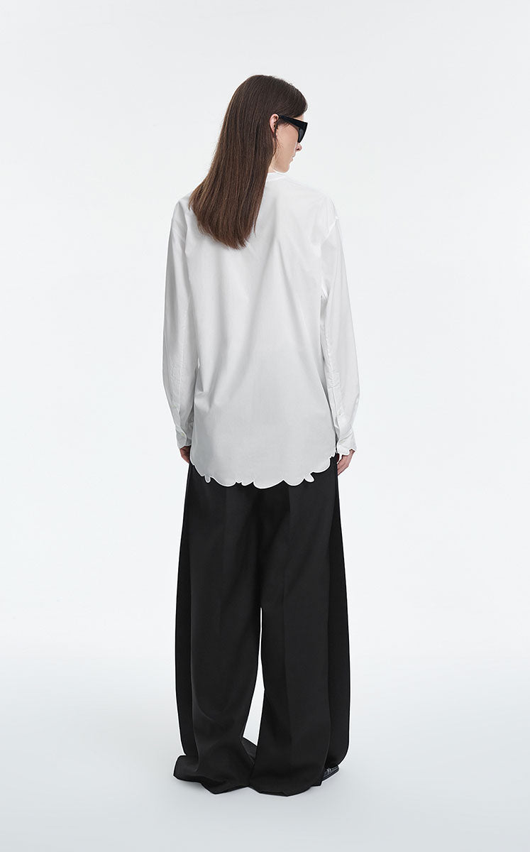Shirt / JNBY Cotton Poplin Embroidered Oversized Shirt