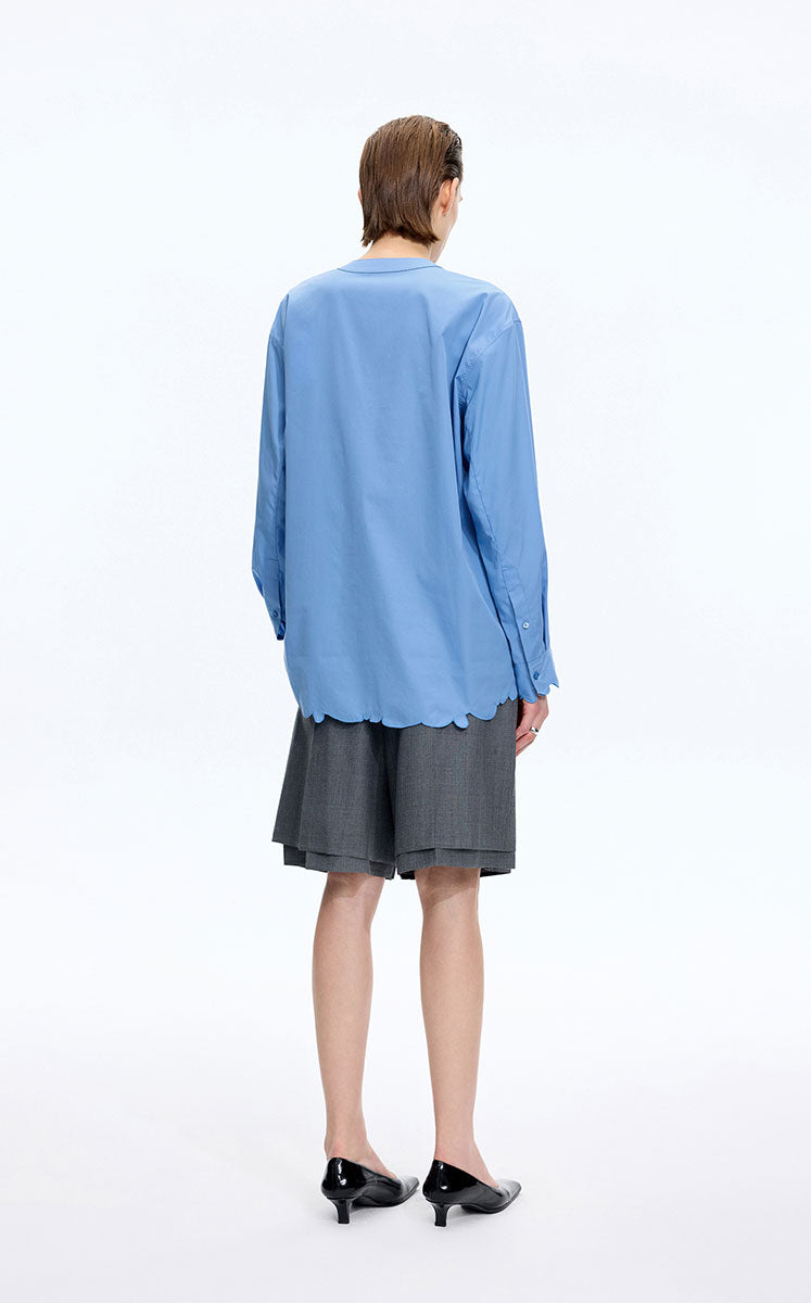 Shirt / JNBY Cotton Poplin Embroidered Oversized Shirt