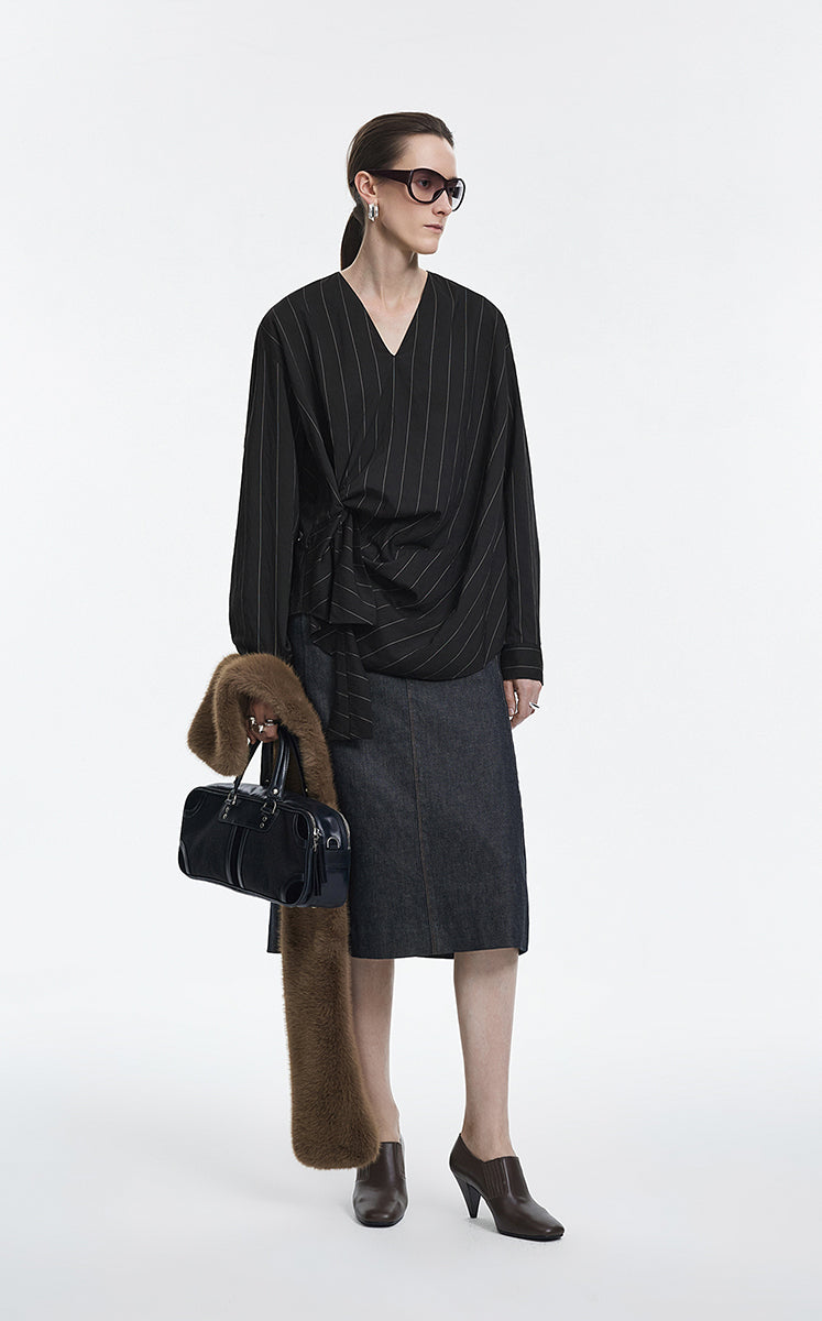 Shirt / JNBY Modal Blend Pleated Hem Oversized Shirt
