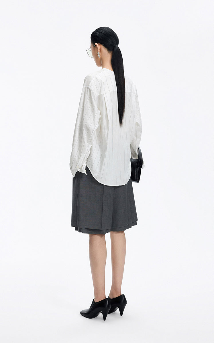 Shirt / JNBY Modal Blend Pleated Hem Oversized Shirt