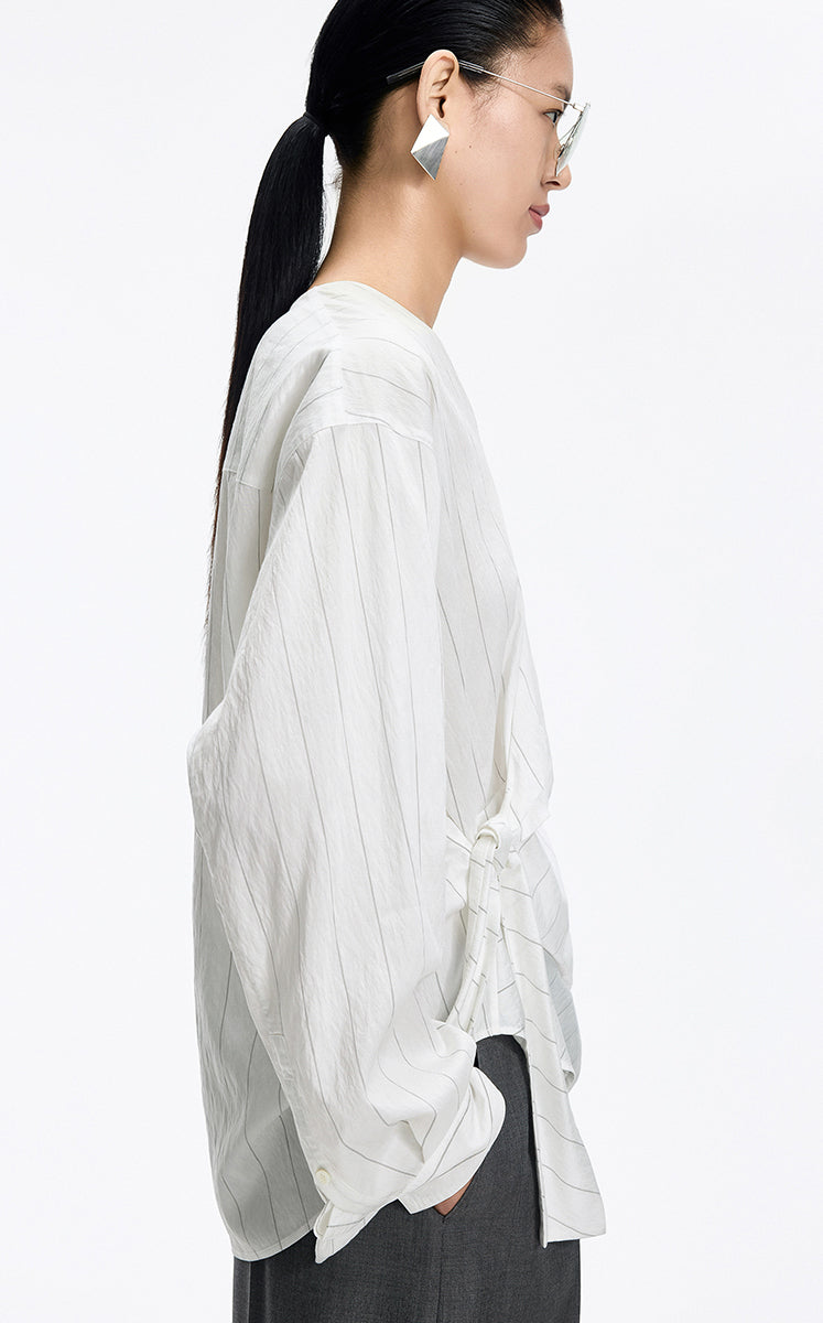 Shirt / JNBY Modal Blend Pleated Hem Oversized Shirt