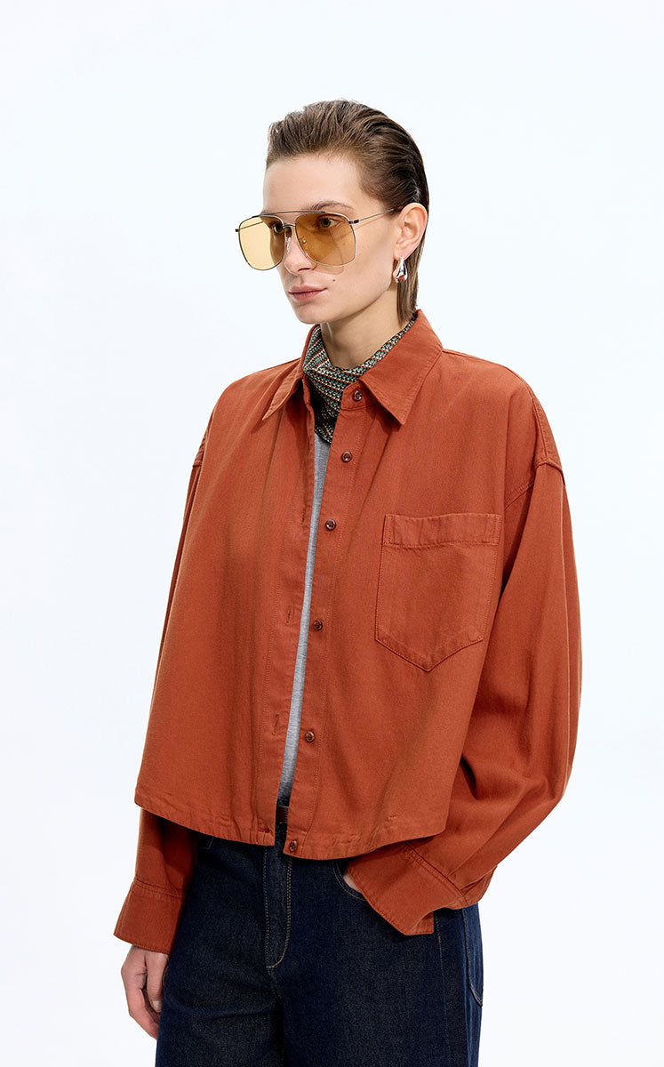Shirt / JNBY Oversized Cotton Denim Long Sleeve Shirt