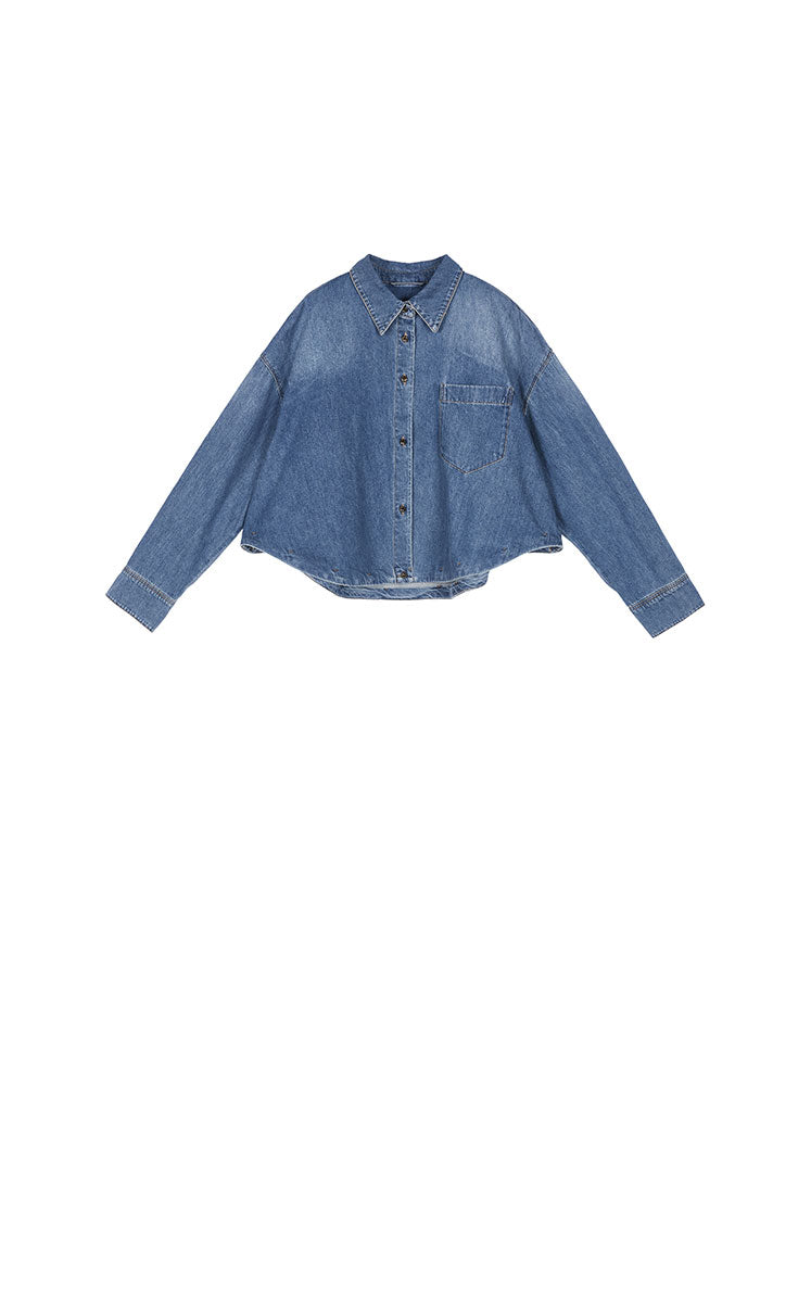 Shirt / JNBY Oversized Cotton Denim Long Sleeve Shirt