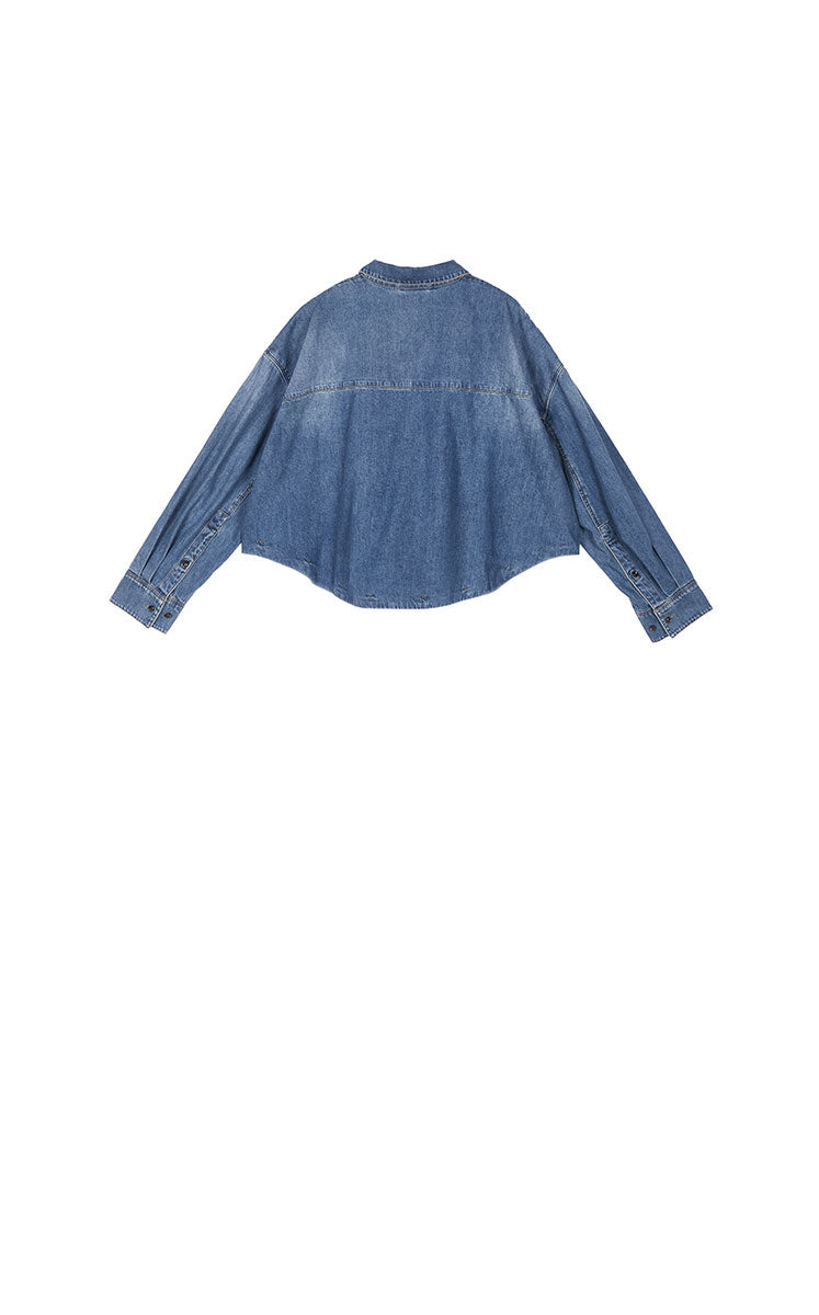 Shirt / JNBY Oversized Cotton Denim Long Sleeve Shirt