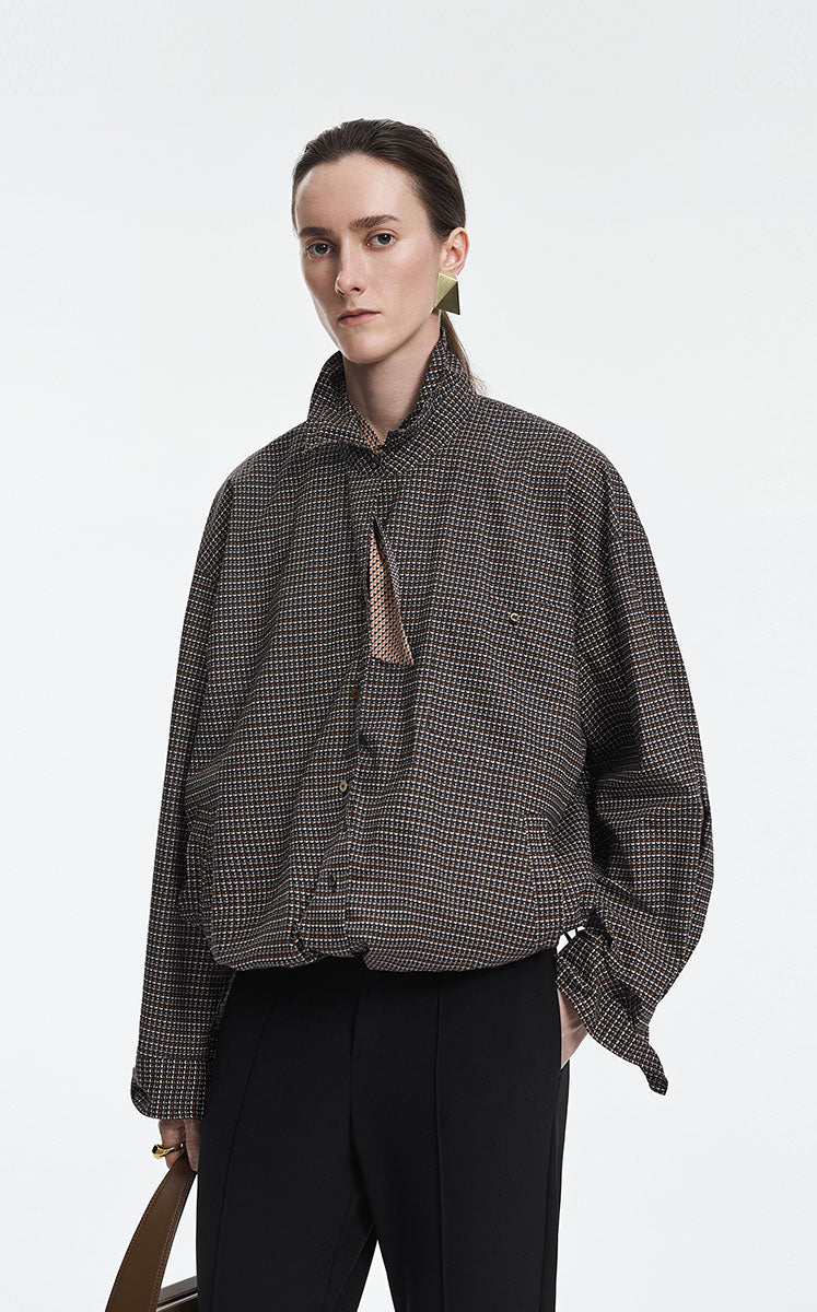 Shirt / JNBY Oversized Cotton Geometric Print Shirt