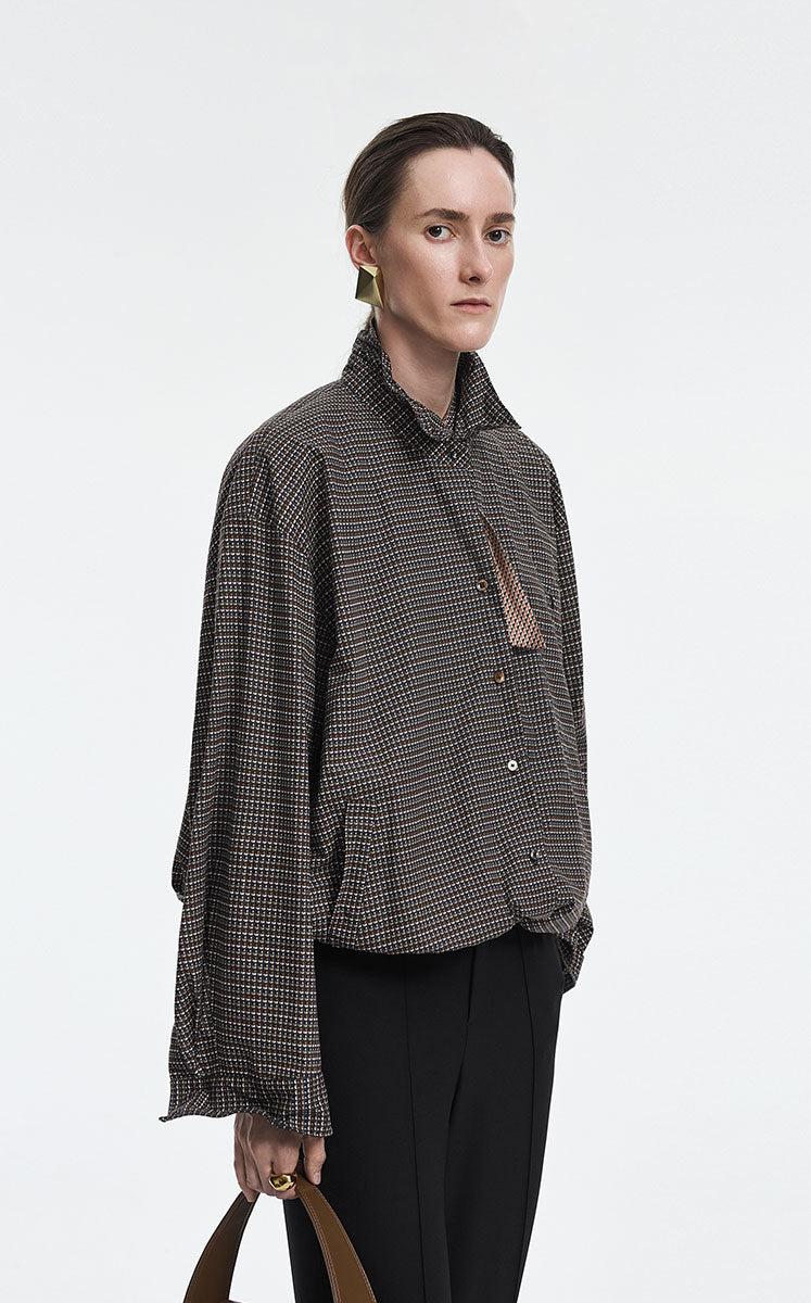 Shirt / JNBY Oversized Cotton Geometric Print Shirt