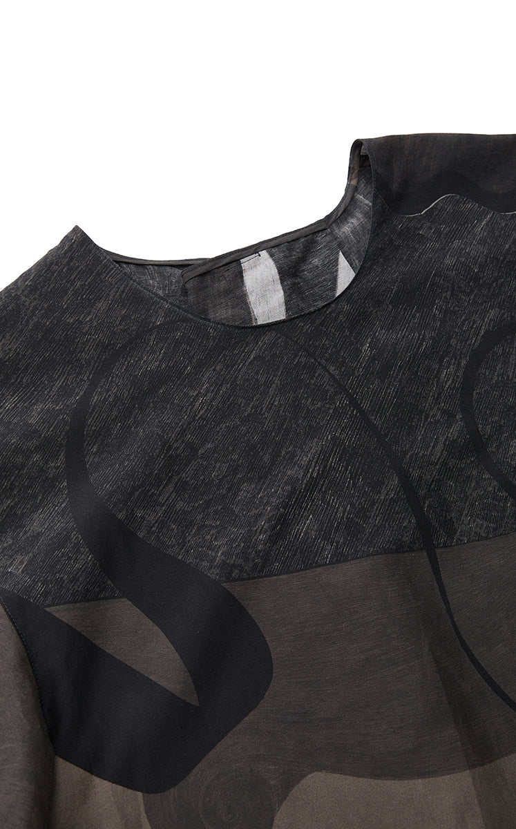 Shirt / JNBY Pearl Print Oversized Short Sleeve Shirt